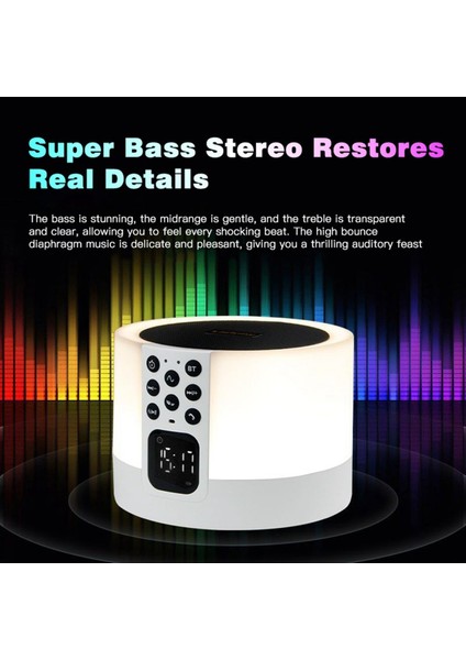 Bluetooth Hoparlör Mini Kablosuz Hoparlör Tf Kart USB Subwoofer Dokunmatik Kontrol Gece Işıkları Saat Taşınabilir Mp3 Ses (Yurt Dışından) modelleri