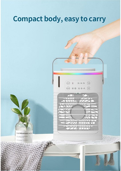Taşınabilir Klimalar, 4 Rüzgar Hızı ve LED Işıklı Kişisel Buharlaştırıcı Hava Soğutucu, Küçük Masaüstü Sessiz Soğutma Fanı (Yurt Dışından) indirimleri