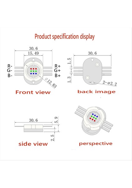 10W Rgb Kırmızı Yeşil Mavi LED Boncuklar 10 Watt Lamba Güçlü Çip 6pin Yuvarlak Kobu Smd Işık Işığı Için Işık (Yurt Dışından) indirimleri