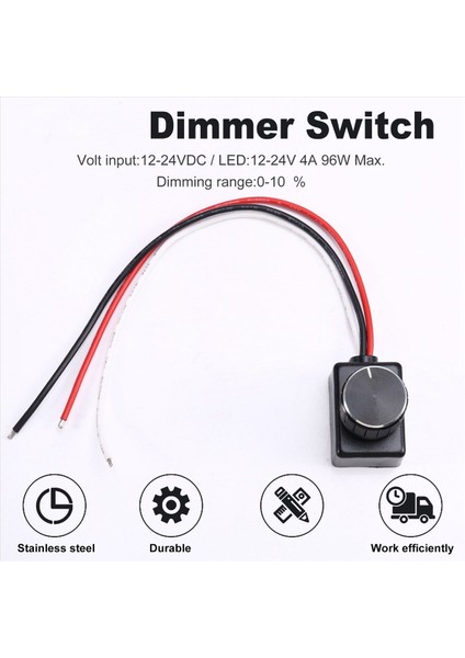 2x Evrensel 12/24 V Düşük Volt Pmm LED Dimmer Anahtarı LED Rv Işıkları Için Metal Düğmeli Iç Tavan Işıkları (Yurt Dışından) indirimleri