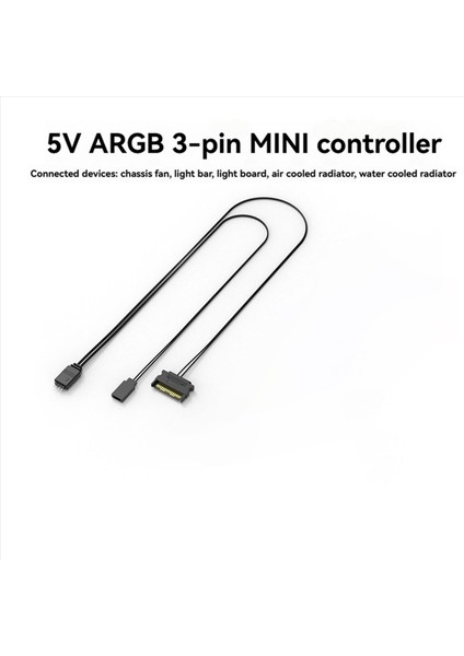2x Bilgisayar Argb Denetleyici Pc Kasa Sıfırlama Kontrol Sata&#39 Dan Argb&#39 Ye Sıfırlama Güç Kablosu Pc 5 V 3pin Aydınlatma Denetleyicisi Siyah (Yurt Dışından) fırsatları