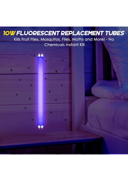 20 Paket Böcek Tuzağı Yedek Ampuller 10W 20W Kapalı Böcek Tuzağı Bl T8 F10W 13 Inç Işık Tüpü Aspectek Liba (Yurt Dışından) modelleri