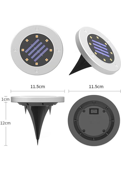4 Adet 8led Güneş Enerjisi Disk Işık Açık Bahçe Güneş Yeraltı Işık Güverte Işık Spot Gömülü Güneş LED Lamba (Yurt Dışından) modelleri