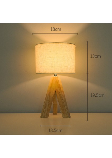 Tripod Masa Lambası Abajurlu Sevimli Başucu Lambası, Yatak Odası Için Komodin Lambası, Çocuk Odası, Oturma Odası, Ahşap Taban (Yurt Dışından) modelleri