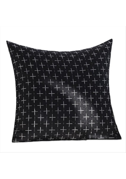Dekoratif Atış Yastık Kapakları 18X18 Inç Siyah Vintage Kanepe Yastık Kapakları Yastık Kılıfı Dokuma Dokulu Yastık Kılıfları (Yurt Dışından)