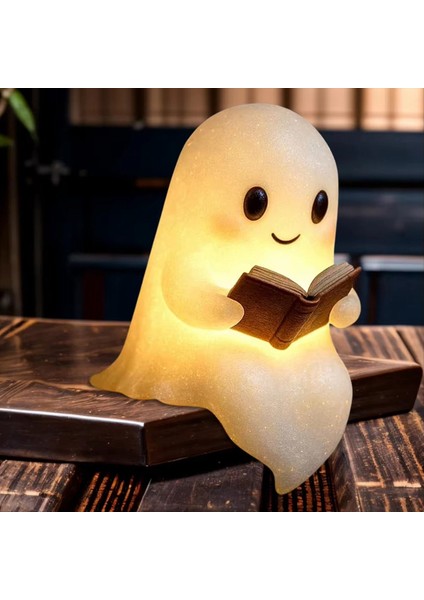 Sevimli Hayalet Okuma Kitabı Lambası Küçük Hayalet Lamba Kitap 3D LED Gece Lambası Cadılar Bayramı Dekor Yatak Odası Için Raf Parti L (Yurt Dışından) fırsatları