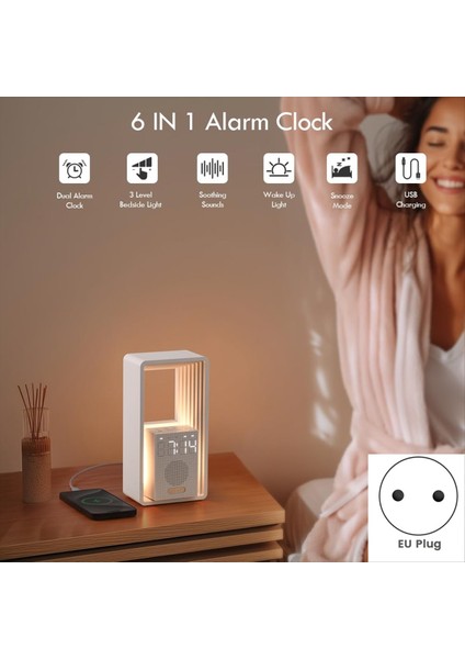 Dijital Çalar Saat Gün Doğumu Uyandırma Işığı 9uyku Yardımcısı Beyaz Gürültü Sesleri Makinesi Kısılabilir Dokunmatik Gece Lambası Erteleme (Ab) B (Yurt Dışından) fiyatları