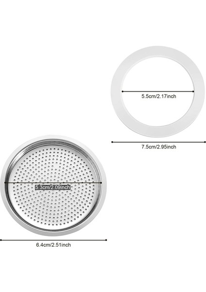 9 Parça Silikon Conta ve 3 Parça Paslanmaz Filtre Conta Paslanmaz Çelik Conta 6 Bardak Moka Express Için Yedek (Yurt Dışından) indirimleri