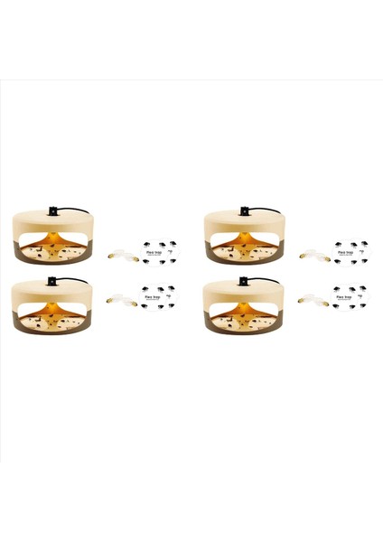 4x Böcek Tuzağı Yapışkan Ampul Tahtakuru Tuzağı Yapışkan Diskler ile Ampul Elektrikli Kapalı Lamba Yakalayıcı Ab Tak (Yurt Dışından)