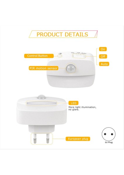 LED Gece Lambası Akıllı Hareket Sensörlü Işık Duvar Lambası Ev Koridor Wc Koridor Merdiven Yatak Odası Gece Lambası Ab Tak (Yurt Dışından) modelleri