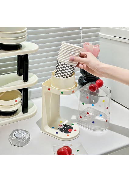 Su Bardağı Dispenseri Su Sebili Tek Kullanımlık Bardak Tutucu Rafı Düz Tabanlı Bardaklar Çekme Tipi Kağıt Su Bardağı Dispenseri (Yurt Dışından) fırsatları