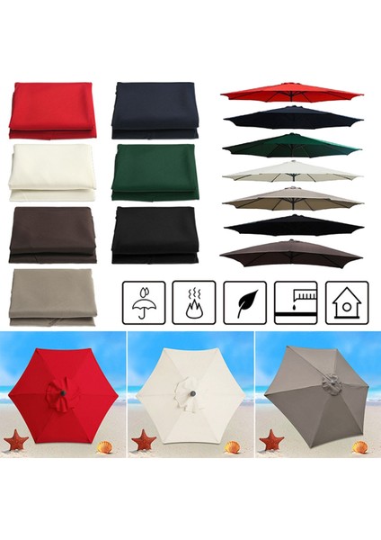 8 Kollu Şemsiye, Güneşlik, Yağmurluk ve Koruyucu Malzemeler Için 3 Metre Yedek Kumaş Yuvarlak Bahçe Şemsiyesi Kılıfı, Krem-Beyaz (Yurt Dışından) fiyatları