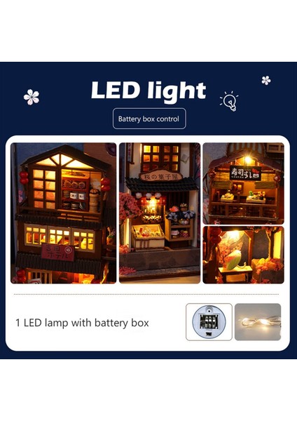 3D Ahşap Kitap Stand Kiti, LED Işıklı Japon Tavern Stili, Dıy Minyatür Kitap Köşesi, Çok Molor (Yurt Dışından) modelleri