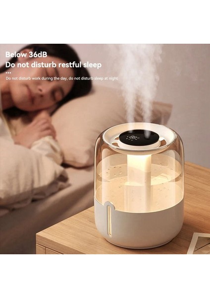 2x 6 8l Büyük Kapasiteli Nemlendirici USB Çift Sprey Sessiz Nemlendirici Ev Yurdu Gece Lambası Bej (Yurt Dışından) fırsatları