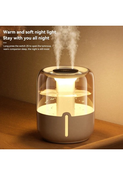 2x 6 8l Büyük Kapasiteli Nemlendirici USB Çift Sprey Sessiz Nemlendirici Ev Yurdu Gece Lambası Bej (Yurt Dışından) indirimleri