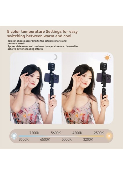 Tam Renkli Rgb LED Video Işığı 2500K-8500K Manyetik Cep Dolgu Işığı Telefon Dslr Kamera Için Soğuk Ayakkabı ile Vlog Canlı D (Yurt Dışından) fırsatları