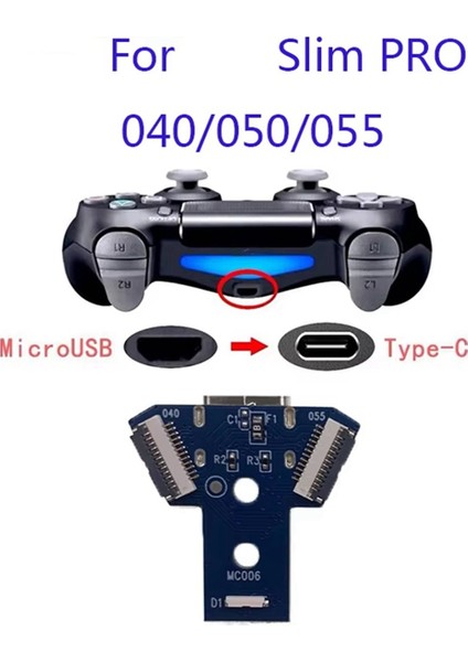 2x Dıy Tip-C Ps4 JDS-040 050 055 Ps4 Slim Pro Denetleyici Için Şarj Portu Soket Devre LED Kartı Değiştirme (Yurt Dışından) modelleri