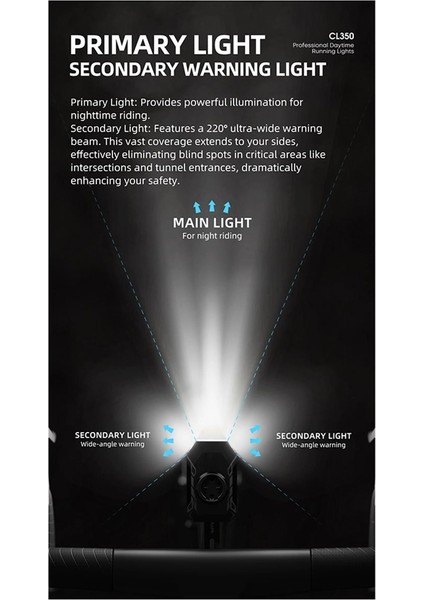 CL350 Gündüz Farları Bisiklet Ön Lamba Asılı Versiyon Bisiklet El Feneri Acil Bisiklet Far Işığı (Yurt Dışından) fırsatları