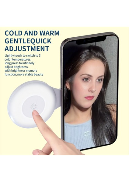 Magsafe Cep Telefonu Için Manyetik Dolgu Işığı Selfie Güzellik Işığı Cep Telefonu Dolgu Işığı Taşınabilir Mini Beyaz (Yurt Dışından) modelleri