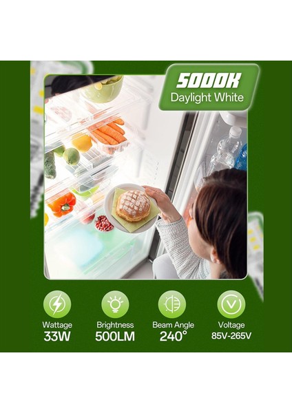 Keı D34L Buzdolabı Ampulü 5304511738 Frigidaire Kenmore Için LED Ampuller (3 5W 85V-265V E27 Beyaz Işık) 2 Adet (Yurt Dışından) modelleri