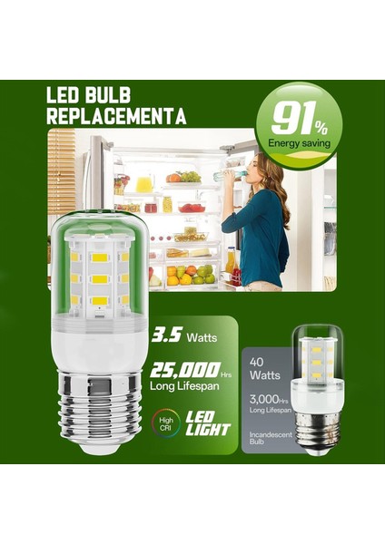 Keı D34L Buzdolabı Ampulü 5304511738 Frigidaire Kenmore Için LED Ampuller (3 5W 85V-265V E27 Beyaz Işık) 2 Adet (Yurt Dışından) fırsatları