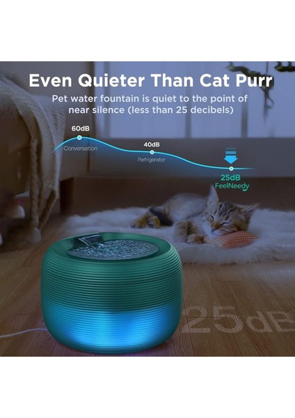 Akıllı Ultra Sessiz Şelale 2 5l Kedi Su Sebili Akıllı Pompa ile Kediler Için Pet Su Çeşmesi Dahili LED Işık (Yurt Dışından) fırsatları