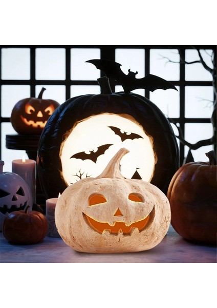 Sonbahar Dekor El Yapımı Pişmiş Toprak Kabak Jack O&#39 Fener Açık Kapalı - Ev Sundurma Ön Kapı Şömine Odası Için (Yurt Dışından) modelleri
