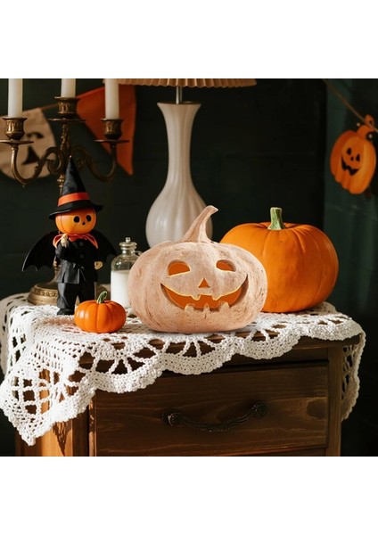 Sonbahar Dekor El Yapımı Pişmiş Toprak Kabak Jack O&#39 Fener Açık Kapalı - Ev Sundurma Ön Kapı Şömine Odası Için (Yurt Dışından) fırsatları