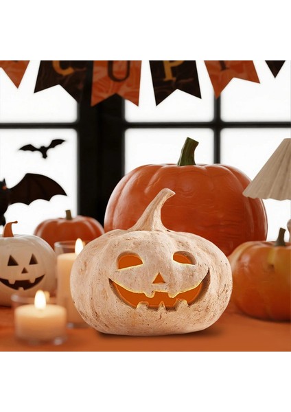 Sonbahar Dekor El Yapımı Pişmiş Toprak Kabak Jack O&#39 Fener Açık Kapalı - Ev Sundurma Ön Kapı Şömine Odası Için (Yurt Dışından) indirimleri
