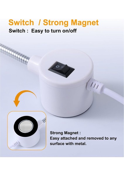 Manyetik Tabanlı ve Esnek Deve Boynu Taşınabilir Çalışma Işığı 4&#39 Lü Ab Fişi ile 30 LED Dikiş Makinesi Işığı (Yurt Dışından) fırsatları