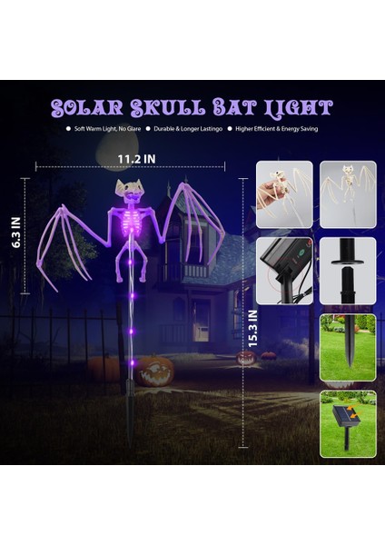 2 Paket Cadılar Bayramı Süslemeleri Açık Güneş Bahçe Işıkları Mezar/yard/ev/cadılar Bayramı Partisi Ler Dekor (Yurt Dışından) indirimleri