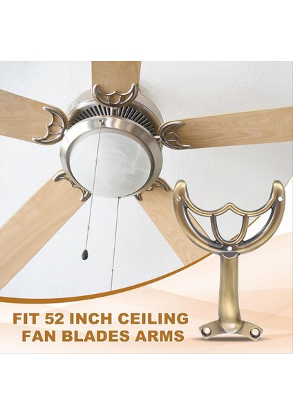 Tavan Vantilatörü Kanatları Kolunun Değiştirilmesi 4 Adet 52 Inç Vantilatör Pervanesi Yedek Parçalar Montaj Braketi Kiti Yeşil Bronz (Yurt Dışından) indirimleri