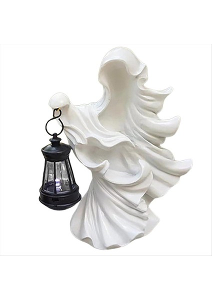 Hayalet Cadılar Bayramı Cadı Süsü Enerji Tasarrufu Reçine Heykeli Bahçe Avlu Dekoru Için Fener ile (Yurt Dışından)