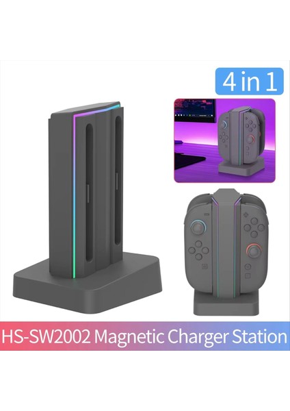 Anahtar Için 4&#39 Ü 1 Arada Şarj Istasyonu 2 Anahtar Için Joy Con 2 Joycon Denetleyici LED Işıkları ile Hızlı Şarj Istasyonu Standı (Yurt Dışından) fiyatları
