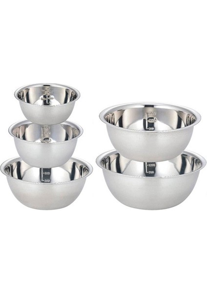 Paslanmaz Çelik Karıştırma Kabı Seti Çok Amaçlı Çorba Kabı 5 Boyut Yerden Tasarruf Sağlayan Iç Içe Geçen Kase Seti (Yurt Dışından)