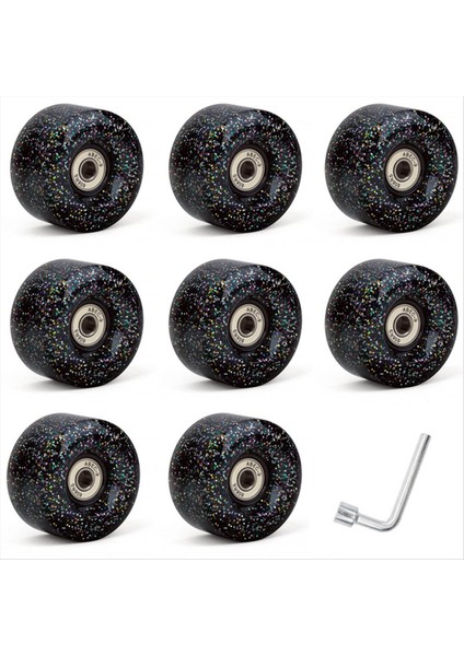 8 Paket 85A Dörtlü Milletvekili Skate Wheels 62 x 33MM Çift Sıra Pateni, Dörtlü Paten Aksesuarları Siyah (Yurt Dışından)