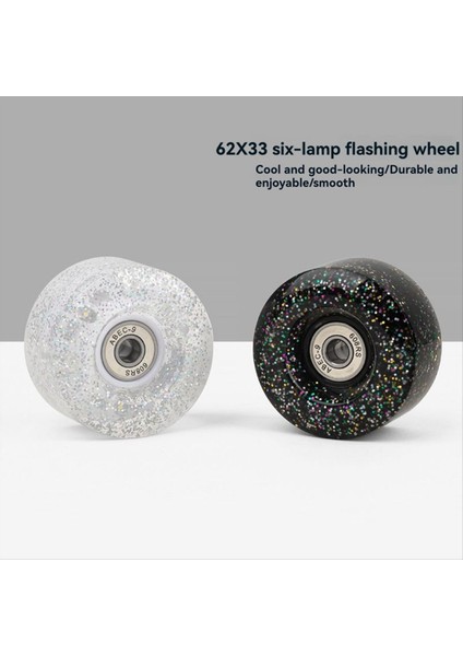 8 Paket 85A Dörtlü Milletvekili Skate Wheels 62 x 33MM Çift Sıra Pateni, Dörtlü Paten Aksesuarları Siyah (Yurt Dışından) modelleri