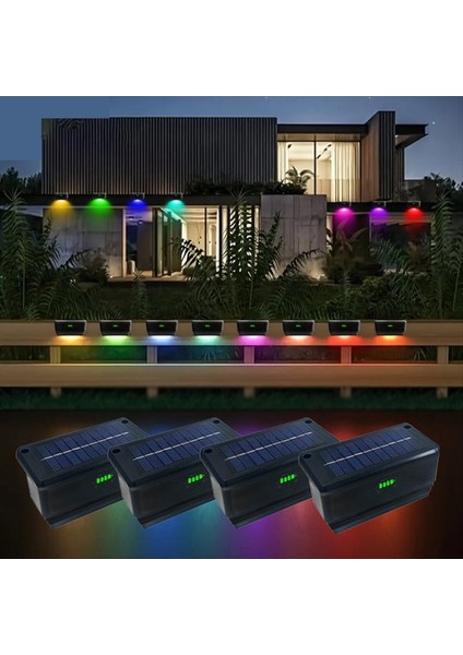 4 Paket Güneş Çit Işıkları Açık Çit Renkli Duvar Arka Bahçe Adım Korkuluk Veranda Havuzu Için Güneş Işıkları (Yurt Dışından) fiyatları