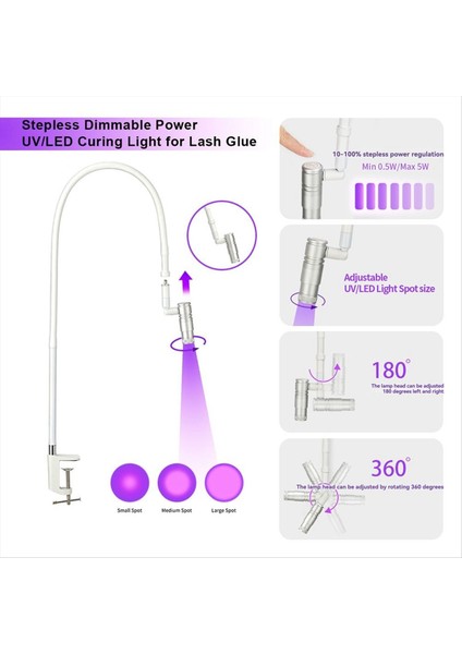 Gooseneck Kirpik Lambası Uv Kirpik Tutkal Zemin Lambası 1 Saniye Hızlı Sertleşen Diyafram LED Uv Tutkal Sertleşen Işık A Ab Tak (Yurt Dışından) fırsatları