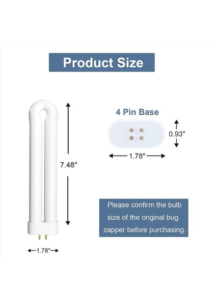 Bug Zapper 15 Watt Böcek Çeken Lamba Için Yedek Ampul 7 5 Inç Ful 15W-BL U-Şekilli Ampul 15WHT 8 Paket Için (Yurt Dışından) fiyatları