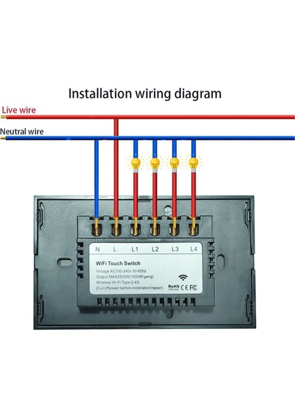 Wifi Akıllı Duvar Işık Anahtarı Cam Dokunmatik Güç Tuya Alexa Google Home 4-Gang Tarafından Kablosuz Ses Uzaktan Anahtarları (Yurt Dışından) fırsatları