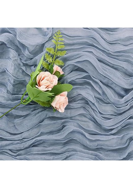 Düğün Partisi Masa Süslemeleri Için 6 Adet Tül Masa Örtüsü Avrupa Dekoratif Fırfırlı Masa Koşucuları (Gri-Mavi) (Yurt Dışından) indirimleri