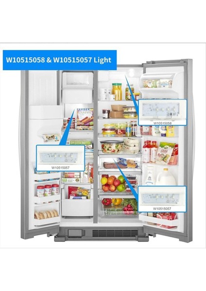 W10515058 ve W10515057 Buzdolabı 1 Tavan ve 2 Dondurucu Tarafı Whirlpool Kenmore Maytag Için LED Işık Seti (Yurt Dışından) fiyatları
