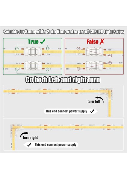 30PCS 2 Pin 8mm Cob LED Konnektör Kiti 8mm Cob LED Şerit Işıklar Için (Yurt Dışından) modelleri