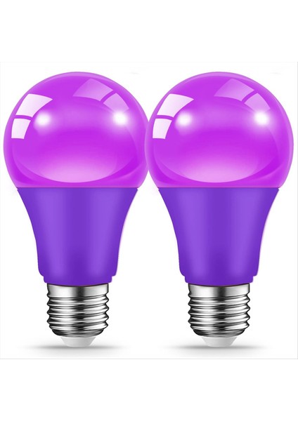 2 Adet LED Mor Ampul 9W E27 Taban Parti ve Ev Dekorasyonu Için Kısılabilir Olmayan Ampul Aydınlatma (Yurt Dışından)