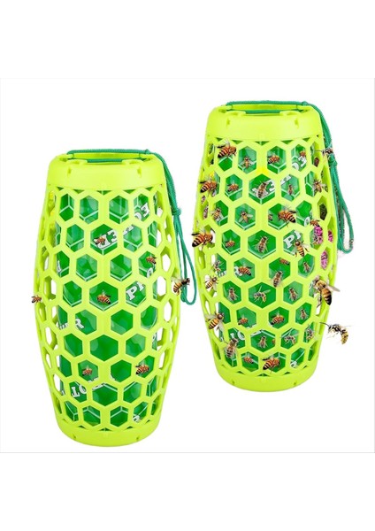 2pcs Wasp Tuzağı Bee Catcher Dış Mekan Asma Marangoz Arı Tuzakları 4 Yapışkan Tahtalar, Yeniden Kullanılabilir Hornet Ceket Tuzağı (Yurt Dışından)