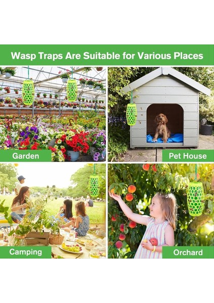 2pcs Wasp Tuzağı Bee Catcher Dış Mekan Asma Marangoz Arı Tuzakları 4 Yapışkan Tahtalar, Yeniden Kullanılabilir Hornet Ceket Tuzağı (Yurt Dışından) modelleri