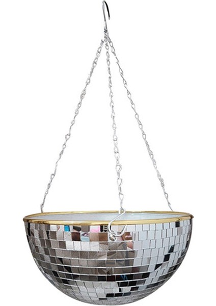 Disko Topu Şeklinde Asılı Vazo Çiçek Saksıları Drenajlı Aynalı Asılı Sepet Oda Bahçe Dekorasyonu-Xl (Yurt Dışından)