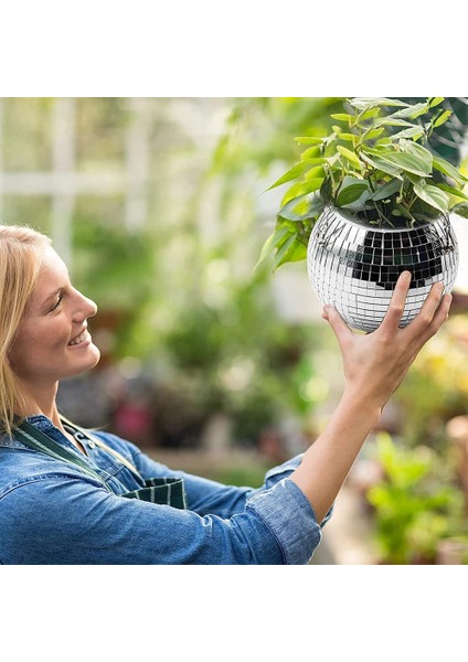 Disko Topu Şeklinde Asılı Vazo Çiçek Saksıları Drenajlı Aynalı Asılı Sepet Oda Bahçe Dekorasyonu-Xl (Yurt Dışından) modelleri