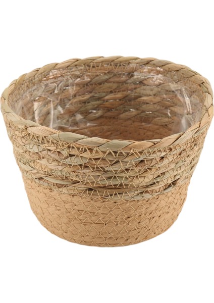 Hasır Örgü Çiçek Saksısı Hasır Sepet Rattan Saksı Saklama Sepeti El Yapımı Dokuma Saksı Sepeti S (Yurt Dışından)